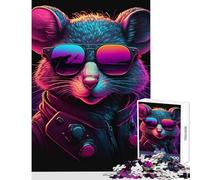 Puzzle da 1000 pezzi per adulti giocattolo antistress a forma di topo sintetico ottimo regalo per i giochi gioco pratico impegnativo da completare dimensioni 38x26cm