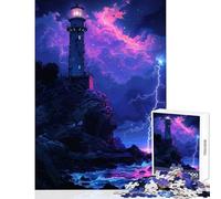 Puzzle da 1000 pezzi per adulti giocattolo con faro e tempesta decorazione da parete ottimo regalo per giochi rilassanti giochi che migliorano l'amore tra coppie dimensioni 38x26cm