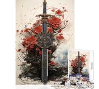 Puzzle da 1000 pezzi per adulti giocattolo con spada dello scudiero decorazione da parete regalo di compleanno gioco pratico migliora l'amore tra coppie dimensioni 38x26cm