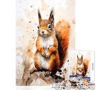 Puzzle da 1000 pezzi per adulti giocattolo dipinto a forma di scoiattolo decorazione da parete opera d'arte regalo gioco pratico collezione di artisti belle arti dimensioni 50x75cm