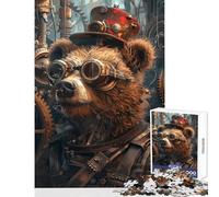 Puzzle da 1000 pezzi per adulti,giocattolo educativo a forma di orso steampunk,fantastici regali e giocattoli,gioco educativo,lista dei desideri con Babbo Natale,dimensioni 50x75cm