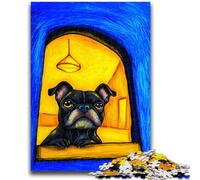 Puzzle da 1000 pezzi per adulti, giocattolo educativo artistico per l'apprendimento del bulldog francese, ideale come regalo per tutta la famiglia, 50x75cm