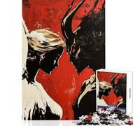 Puzzle da 1000 pezzi per adulti giocattolo educativo con angeli e demoni regalo per compleanni gioco pratico adatto per la decorazione della scrivania (dimensioni 38x26cm)