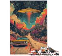 Puzzle da 1000 pezzi per adulti, giocattolo educativo di apprendimento artistico su UFO e auto, 10,27 "x 14,96", migliora la memoria degli adolescenti dai 14 anni e oltre.
