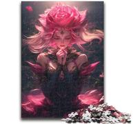 Puzzle da 1000 pezzi per adulti, giocattolo educativo per imparare a conoscere la ragazza della rosa, ideale come regalo per tutta la famiglia, 26x38cm