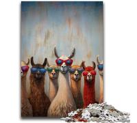 Puzzle da 1000 pezzi per adulti, giocattolo educativo per l'apprendimento dell'arte dell'alpaca, ideale come regalo per tutta la famiglia, 50x75cm