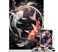 Puzzle da 1000 pezzi per adulti giocattolo giapponese Koi Ying Yang decorazione da parete regalo per compleanni gioco impossibile collezione di artisti belle arti dimensioni 38x26cm