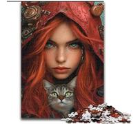 Puzzle da 1000 pezzi per adulti, giochi educativi con ragazze e gatti anime, decorazione per la casa, ideale come regalo per tutta la famiglia (dimensioni 26x38cm)