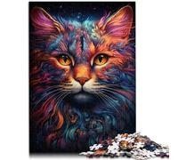 Puzzle da 1000 pezzi per adulti, gioco artistico colorato "Cosmic Cats" 26 x 38 cm, regalo per amici e familiari per adolescenti dai 14 anni in su