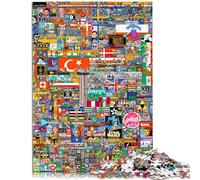 Puzzle da 1000 pezzi, per adulti, gioco del mondo di pixel, giocattolo per la famiglia, decorazione da parete, compleanno unico, 26 x 38 cm