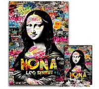 Puzzle da 1000 pezzi per adulti, Gioco della Monna Lisa, puzzle di graffiti, rompicapo impegnativo per adolescenti, divertente serata di giochi in famiglia, 50x75cm