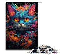 Puzzle da 1000 pezzi per adulti gioco di gatti colorati e artistici ideale come regalo per tutta la famiglia 75x50 cm.
