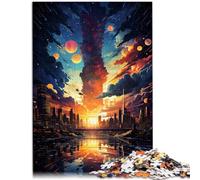 Puzzle da 1000 pezzi, per adulti, gioco di pensiero della città, 26 x 38 cm, intera famiglia per adolescenti dai 14 anni in su