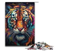 Puzzle da 1000 pezzi per adulti gioco di pittura maestosa della tigre ideale come regalo per tutta la famiglia 1000 pezzi (38x26 cm)