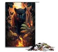 Puzzle da 1000 pezzi per adulti gioco di puzzle della Pantera Nera infuocata decorazione perfetta per adolescenti dai 14 anni in su 75x50 cm
