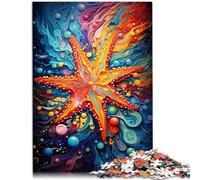 Puzzle da 1000 pezzi per adulti, gioco di puzzle di stelle marine nei colori del cielo stellato con poster coordinato e foglio di domande per i 14 anni e più 50 x 70 cm