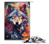 Puzzle da 1000 pezzi per adulti gioco di puzzle psichedelico colorato raffigurante una lupa decorazione perfetta per adolescenti dai 14 anni in su (dimensioni 75x50 cm)