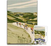 Puzzle da 1000 pezzi per adulti, gioco di ruolo "Ciclismo tra le colline, rilassante e tranquillo, divertimento al chiuso", con taglio preciso dei pezzi, dimensioni: 38x26cm