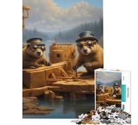 Puzzle da 1000 pezzi per adulti gioco di ruolo steampunk con castoro rompicapo analisi e logica regalo per uomini e donne (dimensioni 38x52cm)