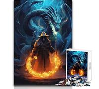 Puzzle da 1000 pezzi per adulti, gioco educativo con drago antico e stregone, attività per famiglie, regali di Babbo Natale segreto, dimensioni 50x75cm