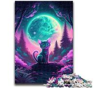Puzzle da 1000 pezzi per adulti, gioco educativo con gatto e paesaggio, ideale come regalo per tutta la famiglia dai 14 anni in su, 50x75cm