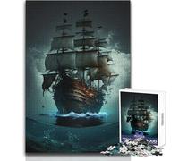 Puzzle da 1000 pezzi per adulti, gioco educativo con nave pirata, gara di velocità, regalo per compleanni, dimensioni 50x75cm