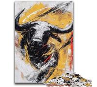 Puzzle da 1000 pezzi per adulti, gioco educativo con toro nero e oro, decorazione per la casa, gioco educativo per compleanno, Natale, 26x38cm
