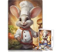 Puzzle da 1000 pezzi per adulti, gioco educativo di cucina con topo chef, regalo per le donne, regali di Babbo Natale segreto, dimensioni 50x75cm