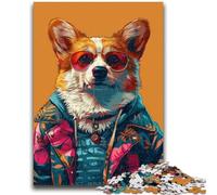 Puzzle da 1000 pezzi per adulti, gioco educativo per famiglie con cani alla moda, ideale come regalo per tutta la famiglia dai 14 anni in su, 26x38cm