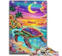 Puzzle da 1000 pezzi per adulti, gioco educativo per famiglie con tartarughe colorate, ideale come regalo per tutta la famiglia dai 14 anni in su, 50x75cm
