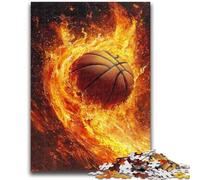 Puzzle da 1000 pezzi per adulti, gioco impegnativo di basket con fiamme e gioco in famiglia, con pezzi completamente interconnessi e di forma casuale, 50x75cm