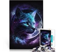 Puzzle da 1000 pezzi per adulti, gioco intellettuale, spazio, luna, gatto, 26 cm x 38 cm, migliora la memoria degli adolescenti dai 14 anni in su.