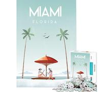 Puzzle da 1000 pezzi per adulti gioco interattivo di Miami giocattolo educativo regalo di compleanno per tutta la famiglia (dimensioni 38x26cm)