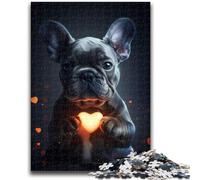 Puzzle da 1000 pezzi per adulti, gioco rompicapo con bulldog francese, gioco educativo per compleanno, Natale per età 14 anni 50x75cm