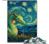 Puzzle da 1000 pezzi per adulti, gioco rompicapo con drago nel cielo notturno per adolescenti, regalo perfetto per una serata di giochi in famiglia, 50x75cm