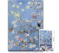 Puzzle da 1000 pezzi per adulti, gioco rompicapo con farfalla in fiore di mandorlo, sfida difficile, adatto a partire dai 14 anni (dimensioni 50x75cm)