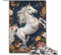 Puzzle da 1000 pezzi per adulti, gioco rompicapo con unicorno bianco per adolescenti, regalo perfetto per una serata di giochi in famiglia, 50x75cm