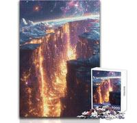Puzzle da 1000 pezzi per adulti, gioco rompicapo fantasy con pianeta, fuoco, nebulosa e spaccatura cosmica, adatto a bambini dai 14 anni in su (dimensioni 38x26cm)