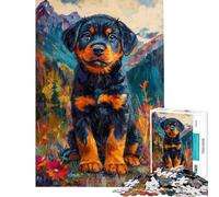 Puzzle da 1000 pezzi per adulti gioco rompicapo "Lo sguardo del cucciolo di montagna" regalo di compleanno decorazione da parete (dimensioni 75x50cm)