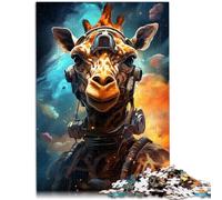 Puzzle da 1000 pezzi per adulti giraffa di colore spaziale interessante puzzle per ridurre lo stress 26 x 38 cm promuove l'amore tra le coppie