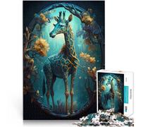 Puzzle da 1000 pezzi per adulti Giraffa fantastica Difficile da completare ma divertente e umoristico Regalo di compleanno, regali, arte murale 75x50cm