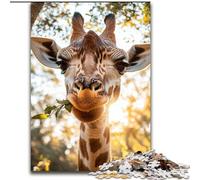 Puzzle da 1000 pezzi per adulti Giraffa nella foresta Puzzle impegnativi Opera d'arte Decorazione Giocattolo di intelligenza per giochi al chiuso per famiglie (dimensioni 50x75cm)