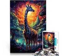 Puzzle da 1000 pezzi, per adulti, giraffa, spazio, competizione a mano, 26 x 38 cm, collezione artistica, arte visiva, adatto per ragazzi dai 14 anni in su