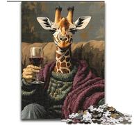 Puzzle da 1000 pezzi per adulti Giraffa sul divano Puzzle da 1000 pezzi Gioco interattivo per famiglie, Sfida mentale regalo (dimensioni 26x38cm)