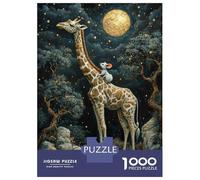 Puzzle Da 1000 Pezzi Per Adulti Giraffe And Mouse Under Stars Puzzle Per Adulti Giocattolo Decorazione Da Parete Difficile Regalo Di Compleanno, Regali, 70x50cm/1000pcs