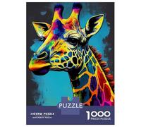 Puzzle Da 1000 Pezzi Per Adulti Giraffe Animal PopArt Puzzle Per Adulti Gioco Rompicapo Assemblaggio Di Modelli Difficile E Impegnativo 52x38cm/1000pcs