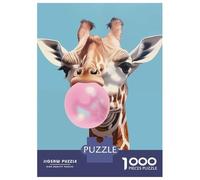 Puzzle Da 1000 Pezzi Per Adulti Giraffe Blowing Bubble Gum Puzzle Per Adulti Gioco Pratico Difficile Difficile E Sfida 52x38cm/1000pcs