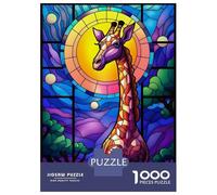 Puzzle Da 1000 Pezzi Per Adulti Giraffe Colorful Stained Puzzle Per Adulti Giochi Rilassanti Regali Per Donne Aiutano L'esercizio Del Cervello 38x26cm/1000pcs