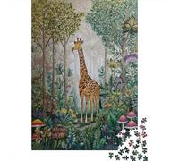 Puzzle Da 1000 Pezzi Per Adulti Giraffe in Enchanted Forest Puzzle Per Adulti Giochi Rilassanti Migliorano La Memoria Riduzione Dello Stress Regali 70x50cm/1000pcs