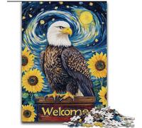 Puzzle da 1000 pezzi per adulti, Girasole, Aquila, Gioco interattivo per famiglie, Ideale per adolescenti, Rompicapo regalo 50X75cm
